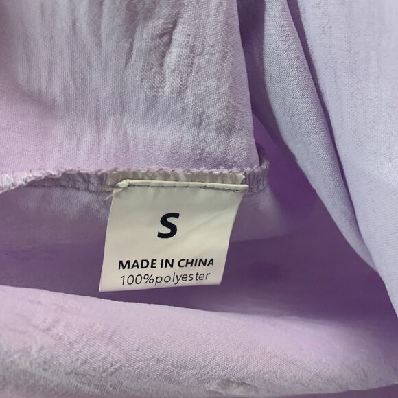 V Neck Ruffle Short Sleeve Blouse Swiss Dot Flowy Shirt Tunic Top Sz S - Picture 4 of 6